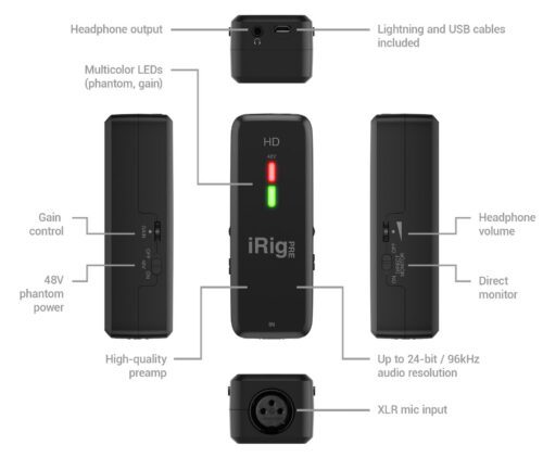 PREAMPLI MICRO ET CARTE SON IK MULTIMEDIA IRIG PRE HD
